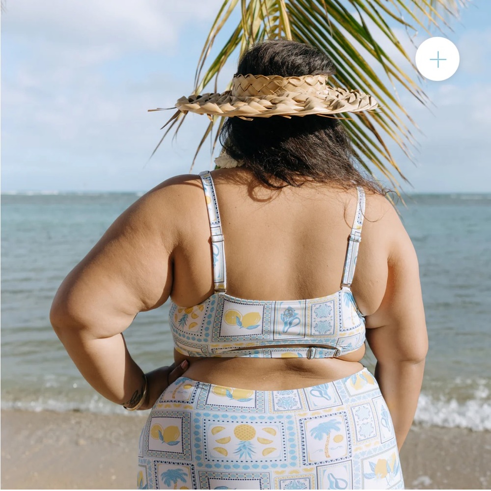 New SwimZip Scoop Bikini Top New With Tags Size 2X Lemons plus Size Bikini top - Picture 7 of 16